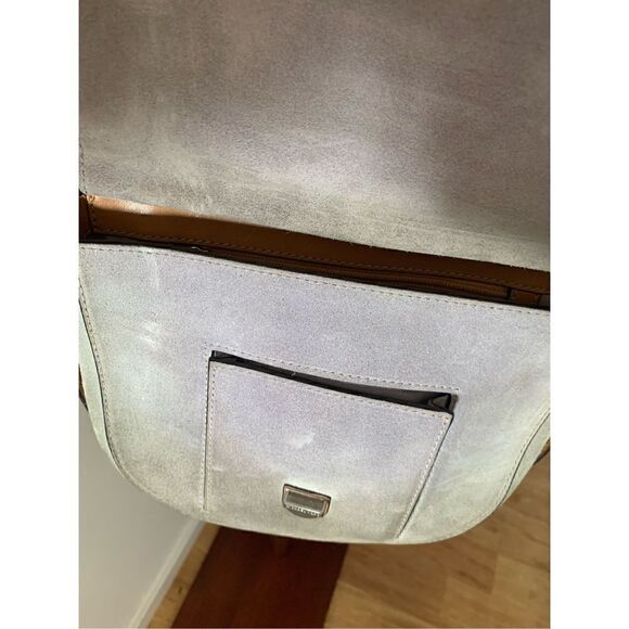 Michael Kors suede messenger bag gray leather classy - Picture 3 of 8